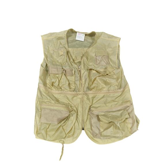 David Other - David Vest Mens Medium Khaki Utility Fishing Photo Travel Multi Pocket Zip Field